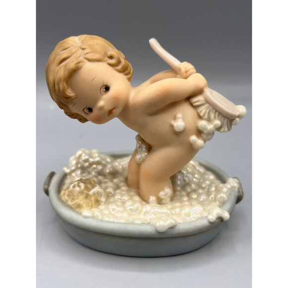 Enesco Memories Of Yesterday "Having A Wash And Brush Up" Figurine 1992 #527424 - Picture 1 of 10